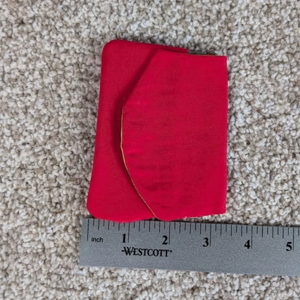 Pocket Wallet Credit Card Holder Red Bright Watercolors Interior‎ Small Clutch
